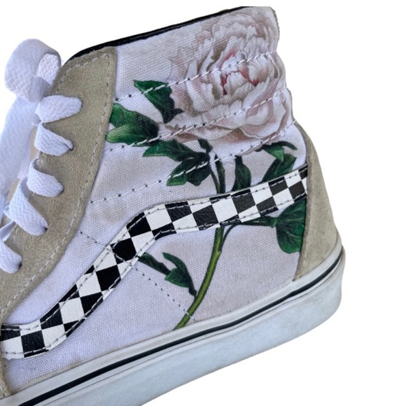 VANS Sk8-Hi Checker Floral ivory Shoes - Picture 6 of 9